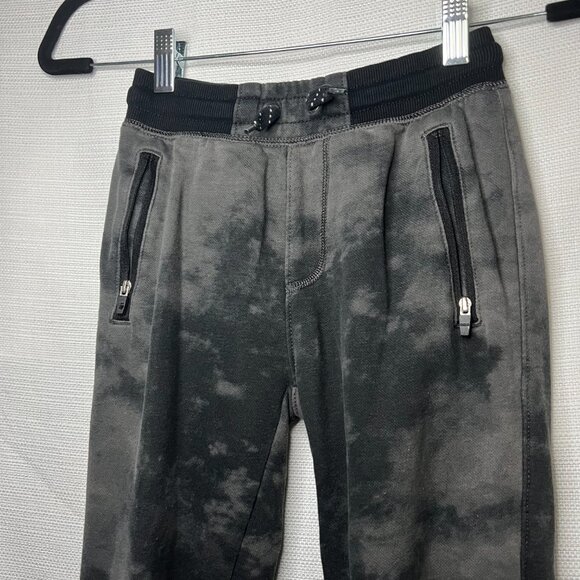 Old Navy Boys M size 8 Jogger Sweatpants Gray Black Tie Dye Zip Pockets - 0410 - Picture 2 of 4